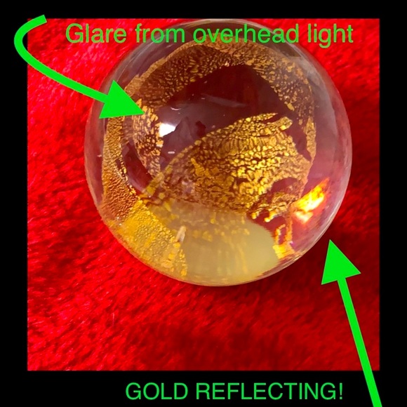 SEE VIDEO! VERY RARE Vintage Eickholt 24k Gold Flake Blown Glass Paperweight - Picture 9 of 10